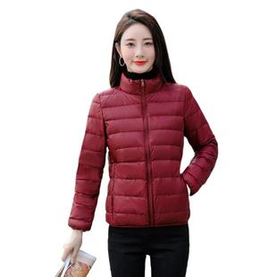 2025秋冬女装女款新款大码韩版修身轻薄款羽绒服女式短款立领外套