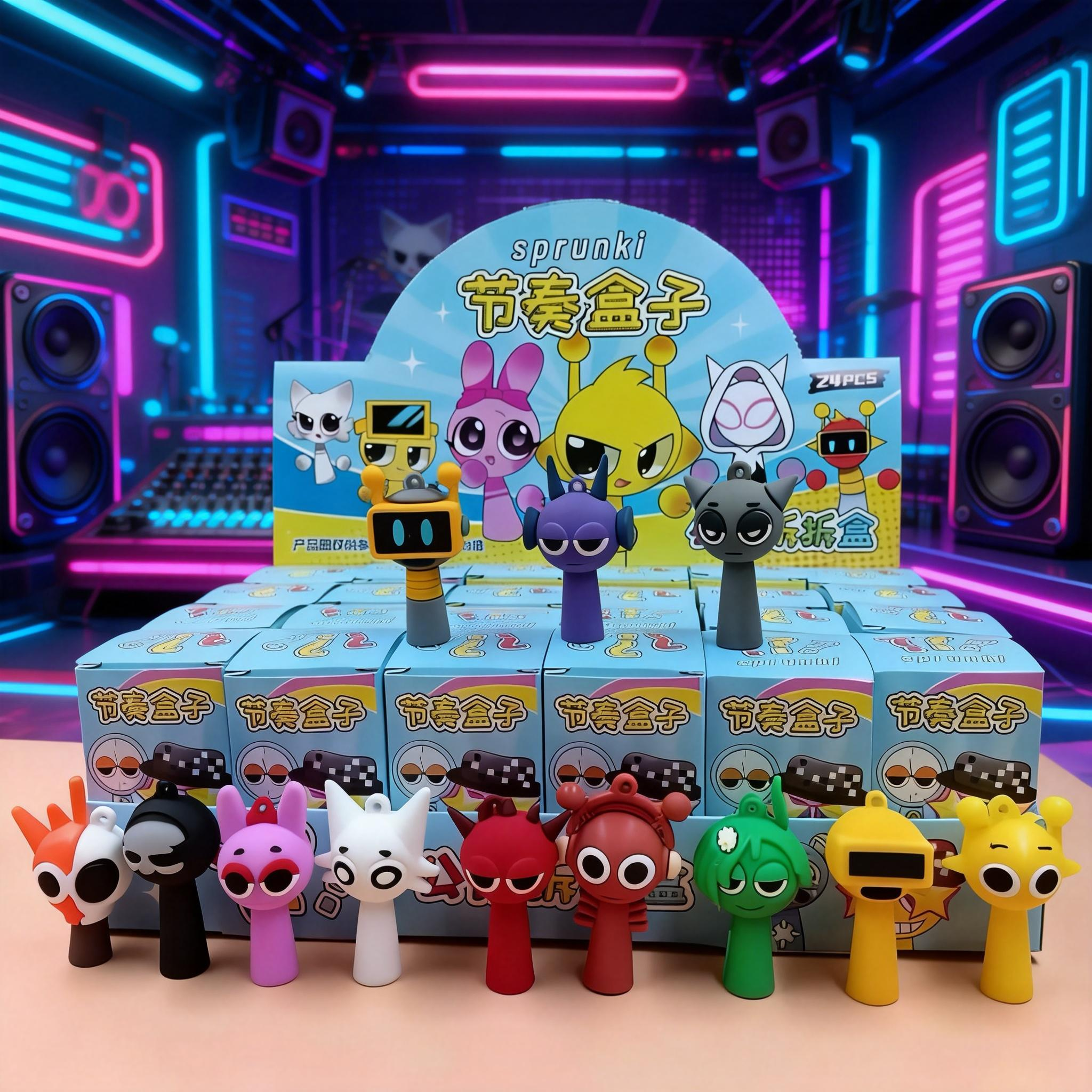 24盒节奏盒子Sprunki音乐盲盒洞洞乐游戏周边小礼品儿童男孩女孩