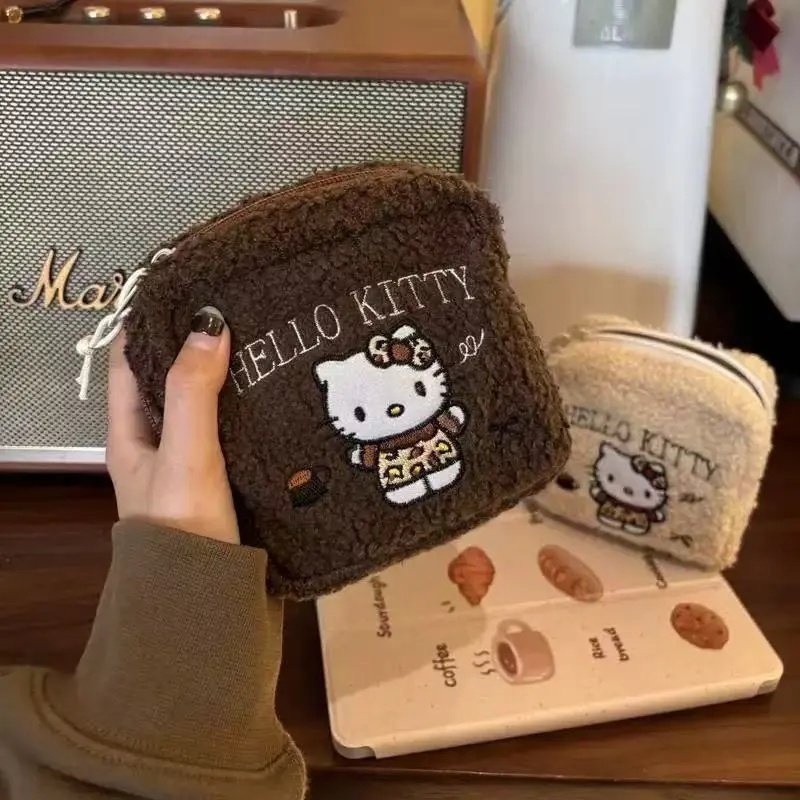 新款毛绒可爱猫咪刺绣化妆包女大容量便携补妆包收纳包外出便携,收纳整理,化妆包,淘宝优惠券,粉丝福利购,淘宝优惠卷