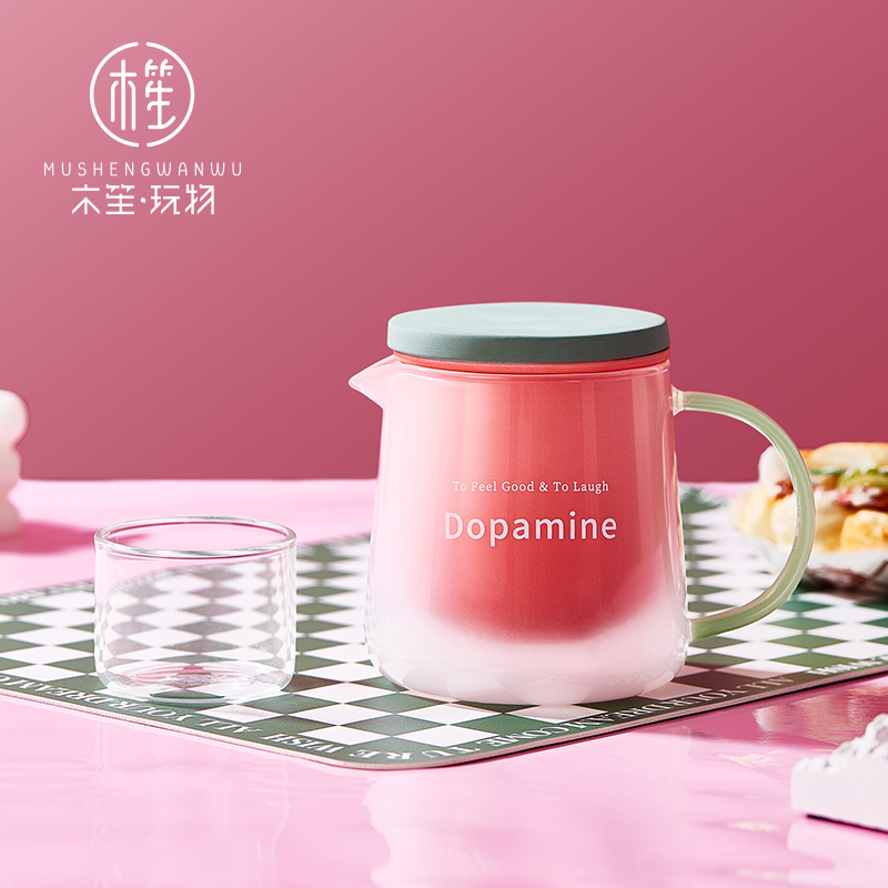 木笙玩物高颜值多巴胺玻璃泡茶壶