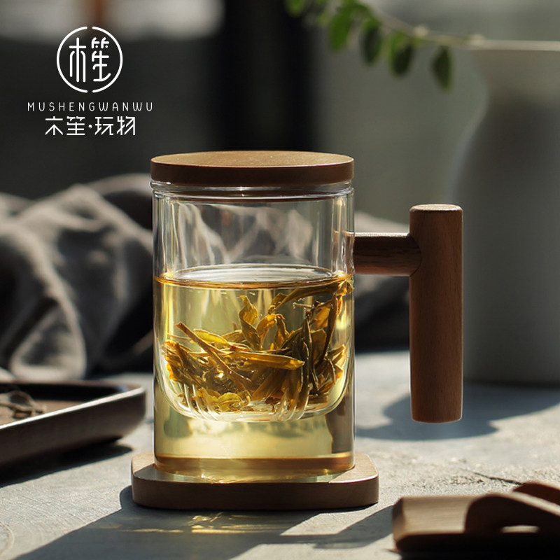 木笙玩物日式高档茶杯个人专用男女茶水分离过滤泡茶玻璃茶道杯子