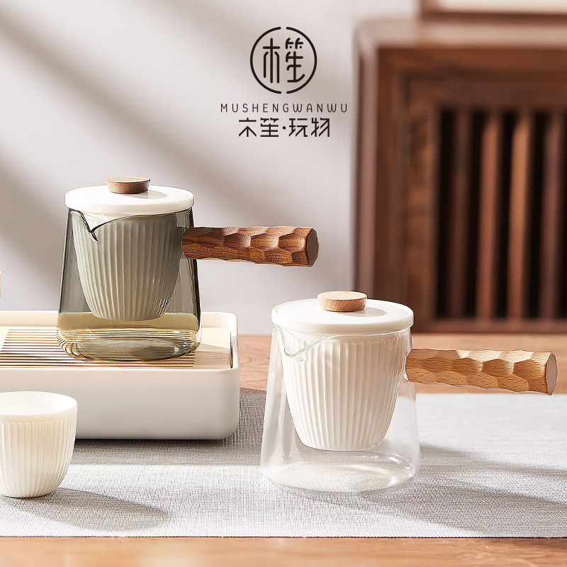 木笙玩物玻璃侧把壶家用图片