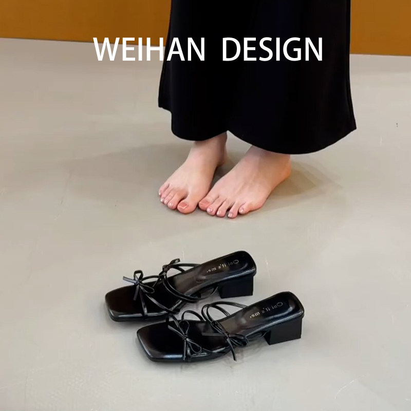 羊皮版!法式方头黑色蝴