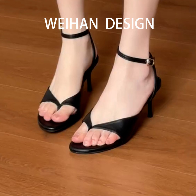 羊皮版!法式复古夹趾露