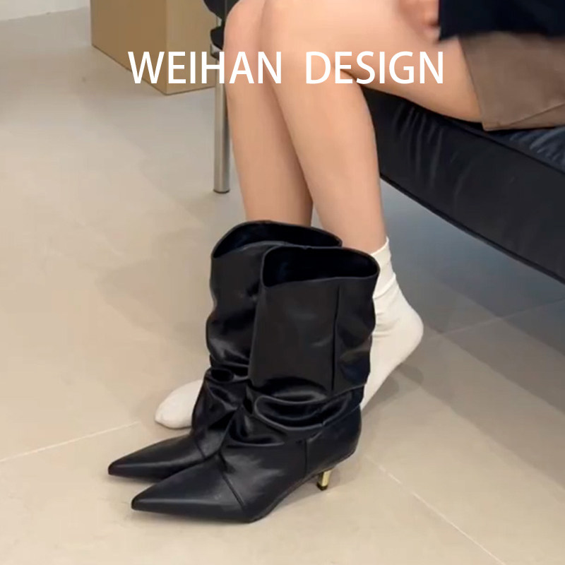 羊皮版!英伦风尖头细跟