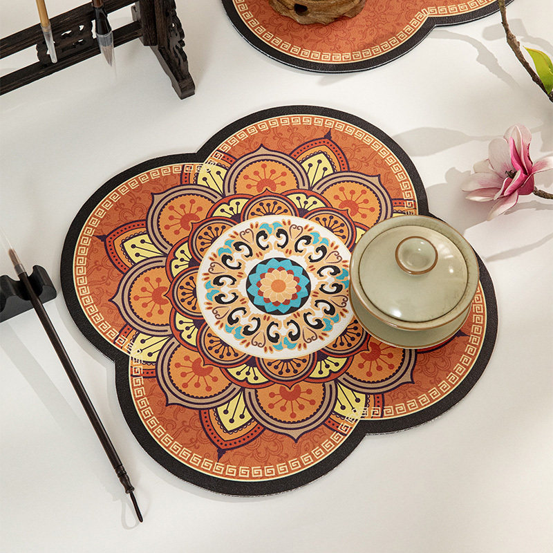 民族风复古硅藻泥吸水速干茶杯垫壁画图腾隔热异形防烫餐垫加厚垫,居家布艺,餐垫,淘宝优惠券,粉丝福利购,淘宝优惠卷