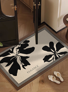 轻奢高级感入户门地垫可剪裁丝圈门口除尘垫中古风防滑大门口脚垫