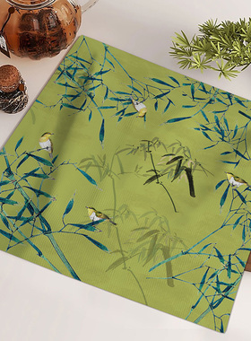 新中式茶盘盖巾细腻短毛绒防尘防晒盖布方形茶室装饰多功能家用