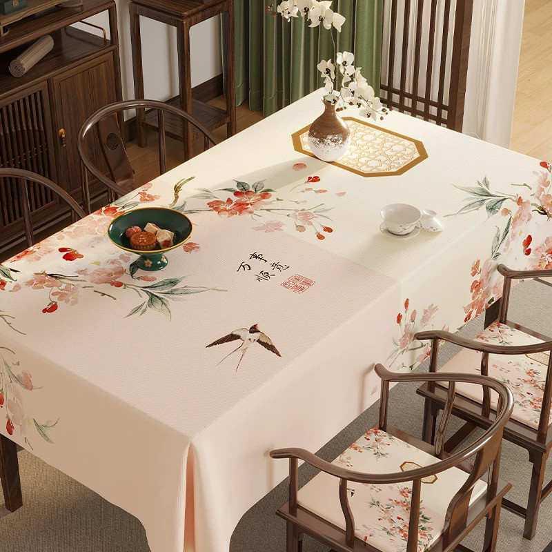 橙色回忆新中式竹韵桌布防水防油免洗茶几布艺方形盖布高档餐桌布,居家布艺,桌布,淘宝优惠券,粉丝福利购,淘宝优惠卷