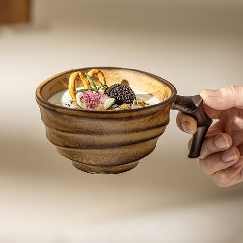 YEHOME日式复古陶瓷杯设计感杯