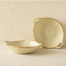 粗陶做旧感复古汤盘面碗咖喱饭碗菜碗 原创手作双耳碗 HOME