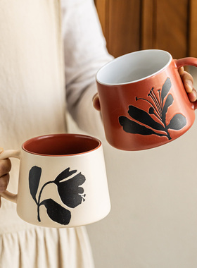 YE HOME 早餐杯高颜值耐高温陶瓷马克杯办公室水杯女高颜值咖啡杯