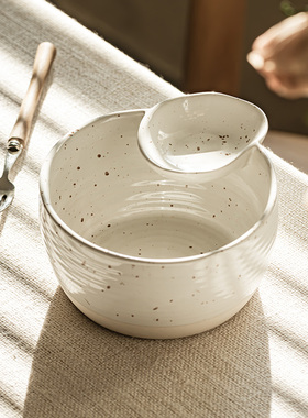 YE HOME 饺子碗自带醋碟异形分格碗酱料碗蘸水碗稀奇古怪碗沙拉碗