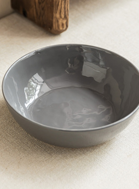 YE HOME 极简风纯色敞口碗陶瓷圆形大碗汤菜碗沙拉碗西餐碗拌面碗