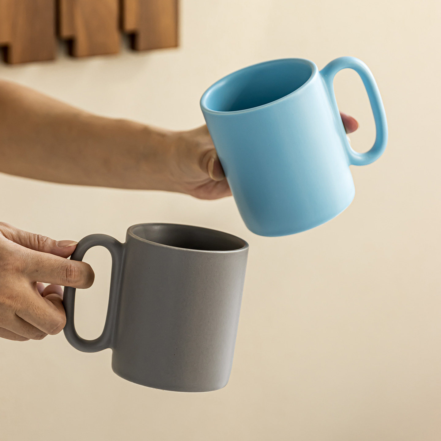 YE HOME 小清新纯色陶瓷马克杯大容量水杯情侣杯办公室茶杯咖啡杯