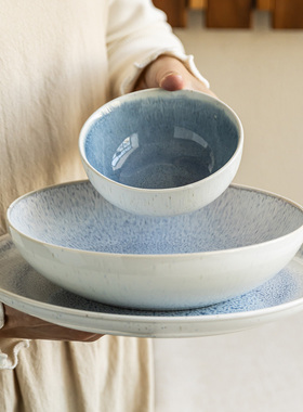YE HOME 北欧风陶瓷碗盘家用菜碗水果沙拉盘拌面碗甜品碗点心盘子