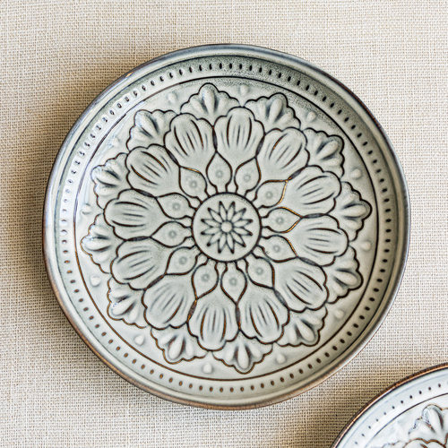 YEHOME中古风陶瓷盘家用沙拉盘