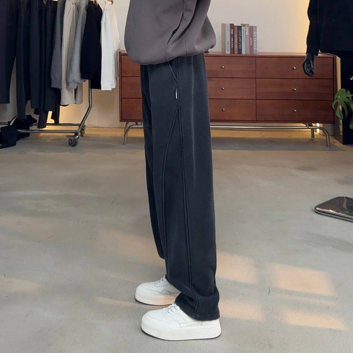 颖哥男装碳素磨毛重磅卫裤男冬加绒香蕉裤显瘦弯刀裤直筒休闲a97,男装,卫裤,淘宝优惠券,粉丝福利购,淘宝优惠卷