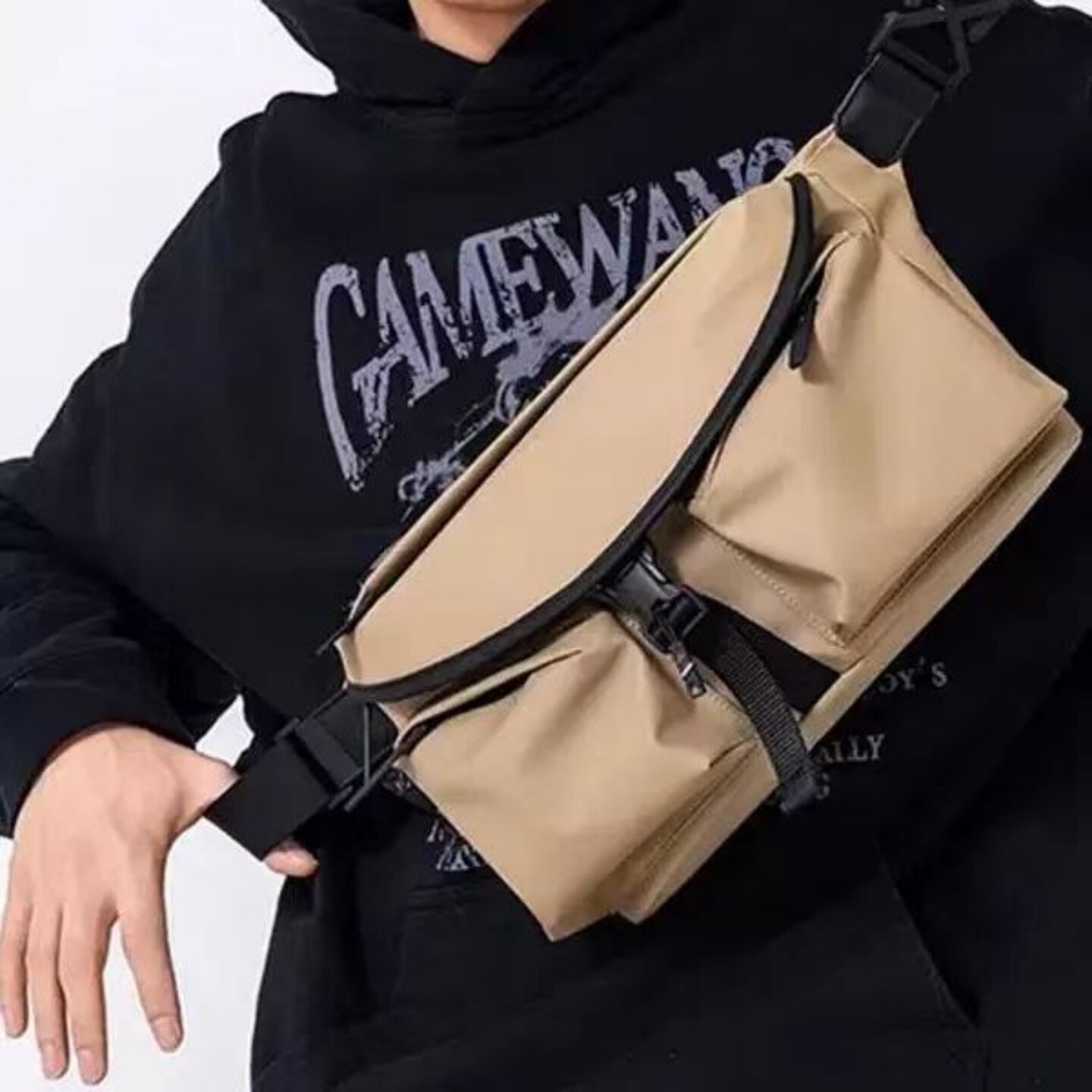 大洋甄选潮包男女斜挎包机能工装时尚潮流休闲潮牌单肩包邮差通a9