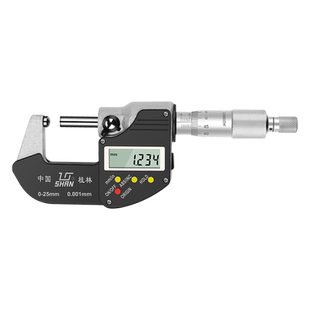 桂林桂量壁厚数显千分尺外径0-25mm高精度0.001球头型管壁测量仪