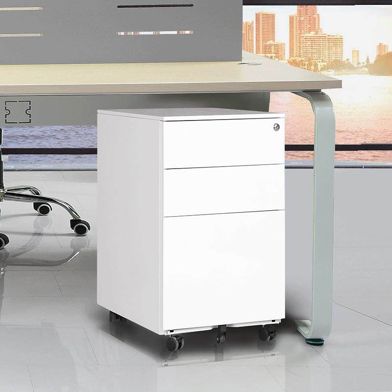佰卓活动柜 钢制白色三抽活动矮柜 带锁三抽屉文件资料桌下柜,商业/办公家具,办公储物柜,淘宝优惠券,粉丝福利购,淘宝优惠卷