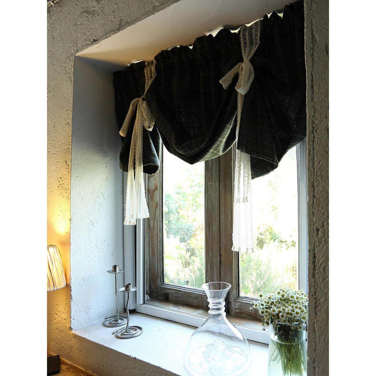 美式复古墨绿格子提拉帘门帘厨房帘窗帘短帘客厅卧室遮光,居家布艺,成品窗帘,淘宝优惠券,粉丝福利购,淘宝优惠卷