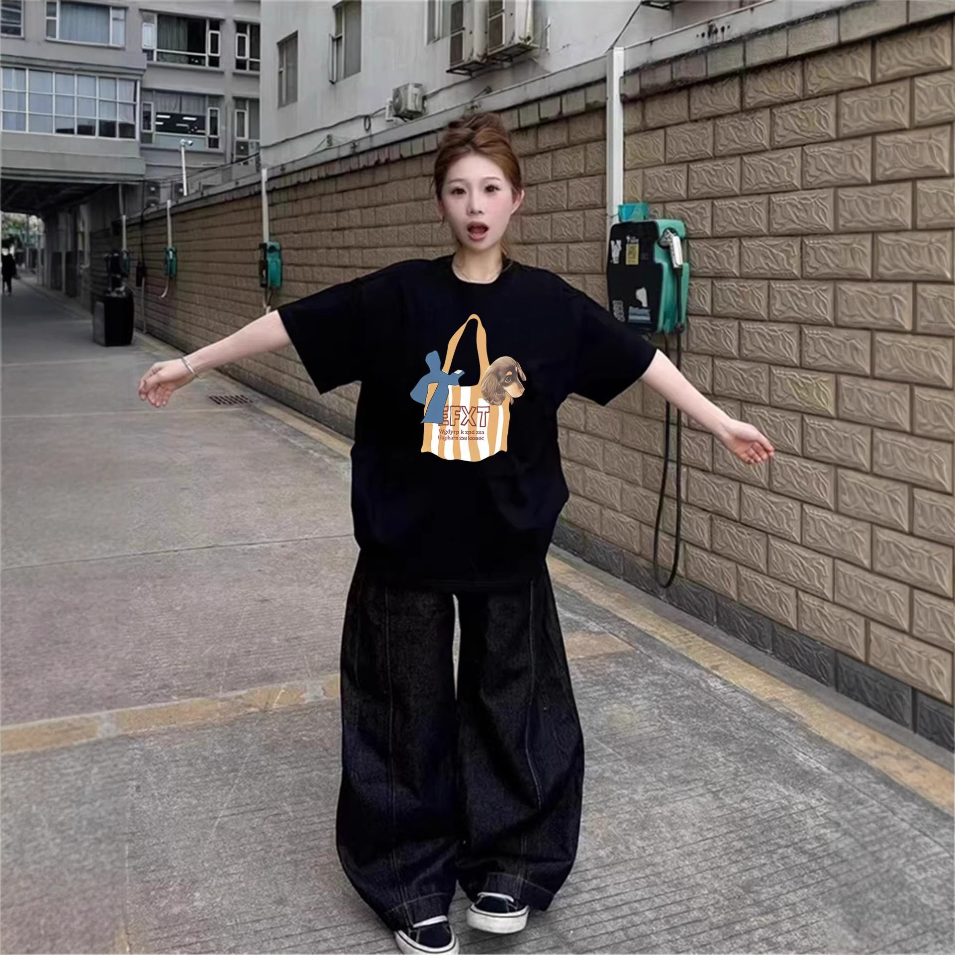 黑色纯棉短袖t恤女2026新款爆款夏季正肩设计感美式宽松半袖上衣