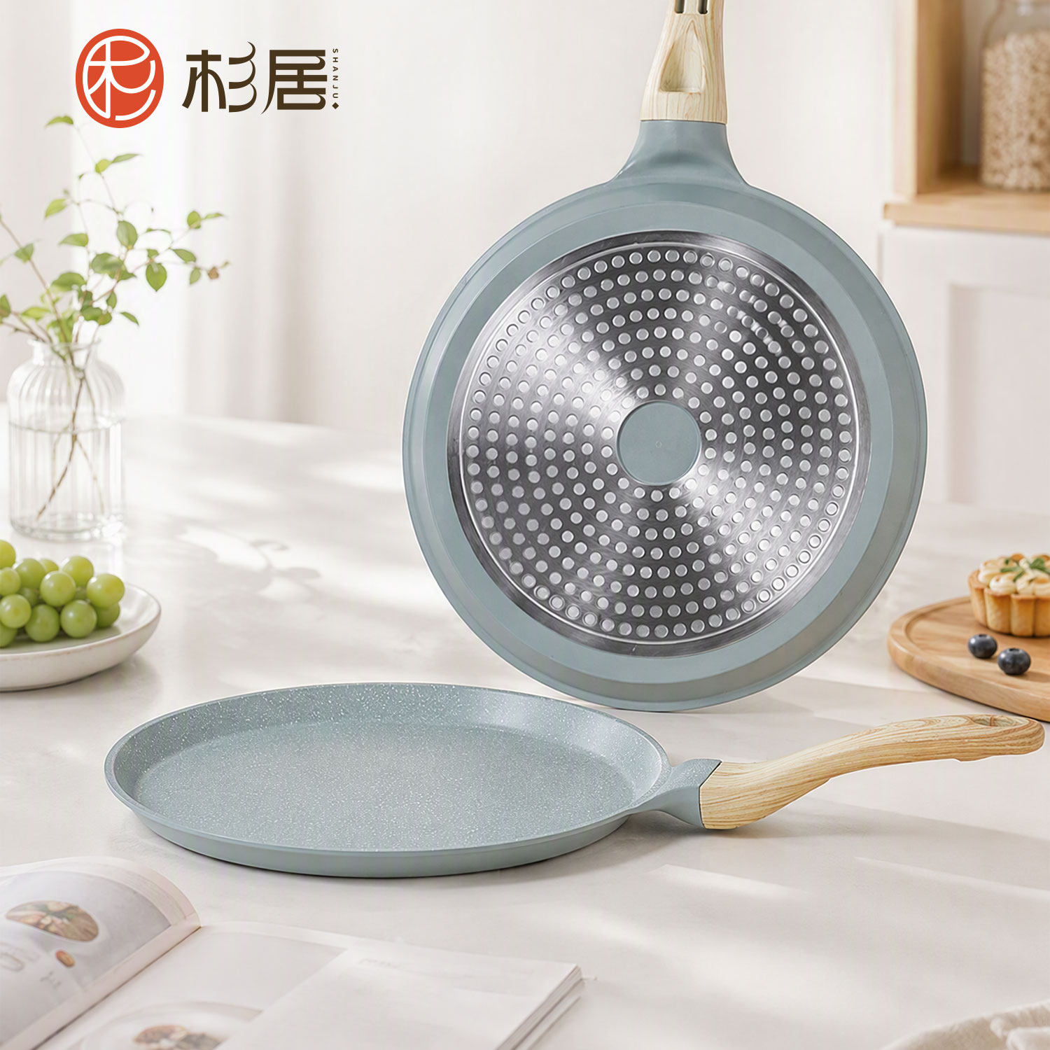 不粘锅平底锅班戟锅玉子烧煎锅千层饼蛋糕皮专用小煎蛋早餐煎饼锅