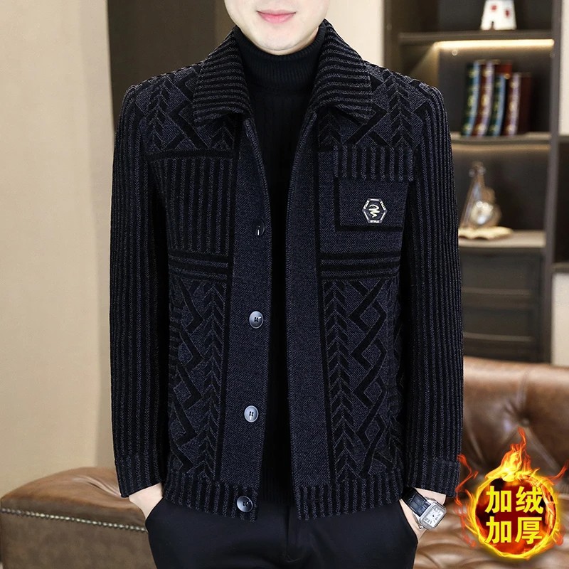 德诺男装服饰店2025秋冬新款呢子夹克男士时尚休闲毛呢外套大衣a5