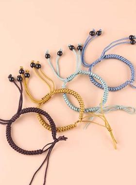 红绳可穿平安扣半成品脚炼编织diy铜钱男女饰品手绳炼成人脚踝炼