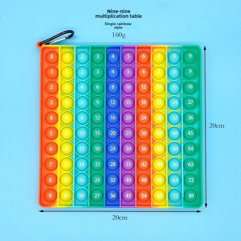 彩虹按按乐儿童益智玩具幼儿园数字1到100九九乘法口诀表英文字母