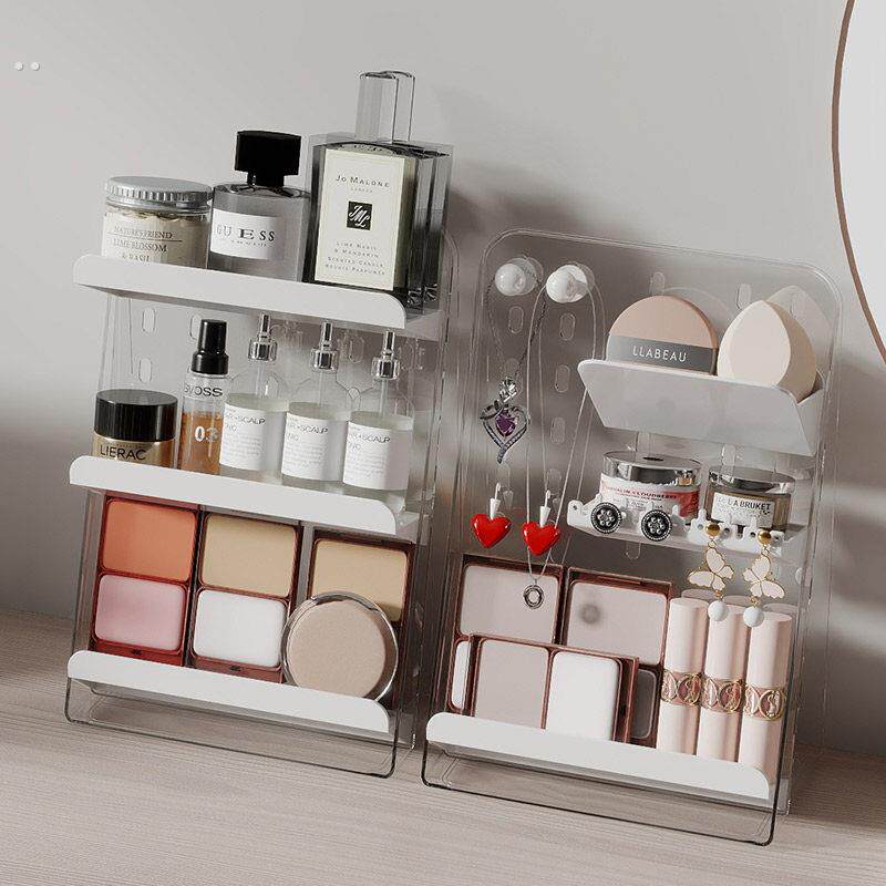化妆品收纳架桌面置物架护肤品整理盒可壁挂式宿舍透明小型展示柜