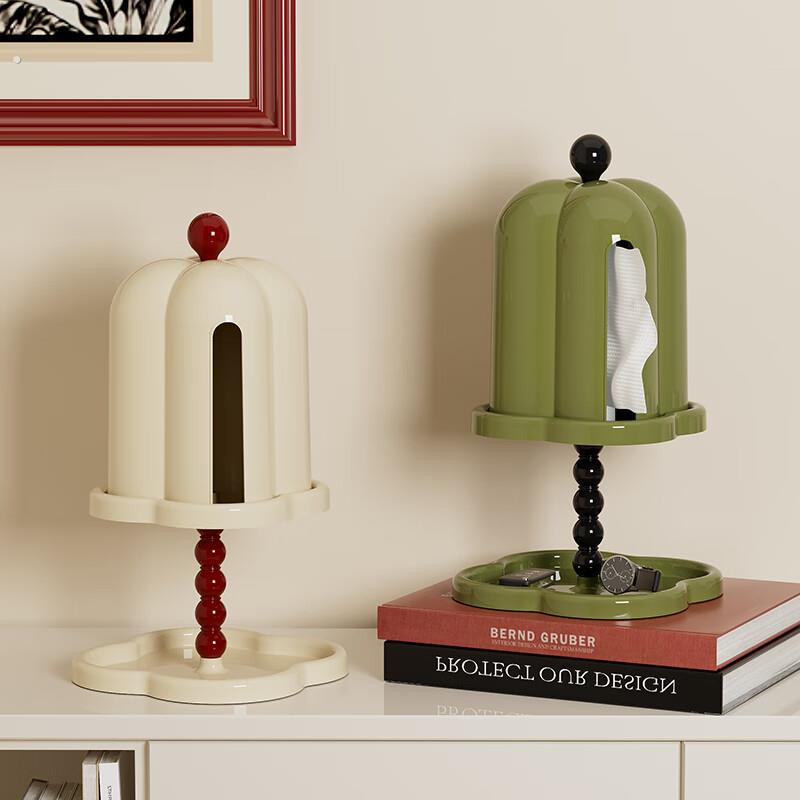 多功能立式纸巾盒奶油家用法式复古客厅轻奢抽纸盒装饰餐巾纸盒筒