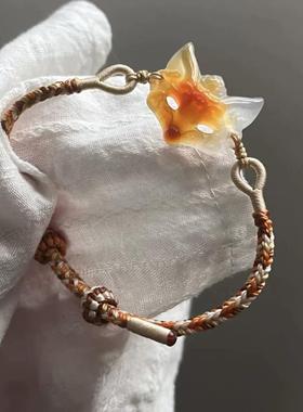 新中式狐狸面具手錬编织狐狸手绳设计2025新款国风设计感七夕礼物