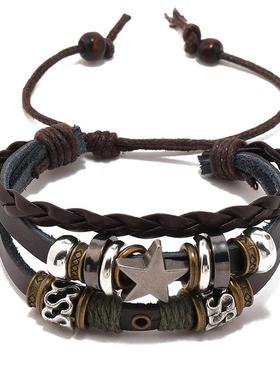 情侣手串手链欧美星星编织小众高级设计感嘻哈配饰手饰手串民族风