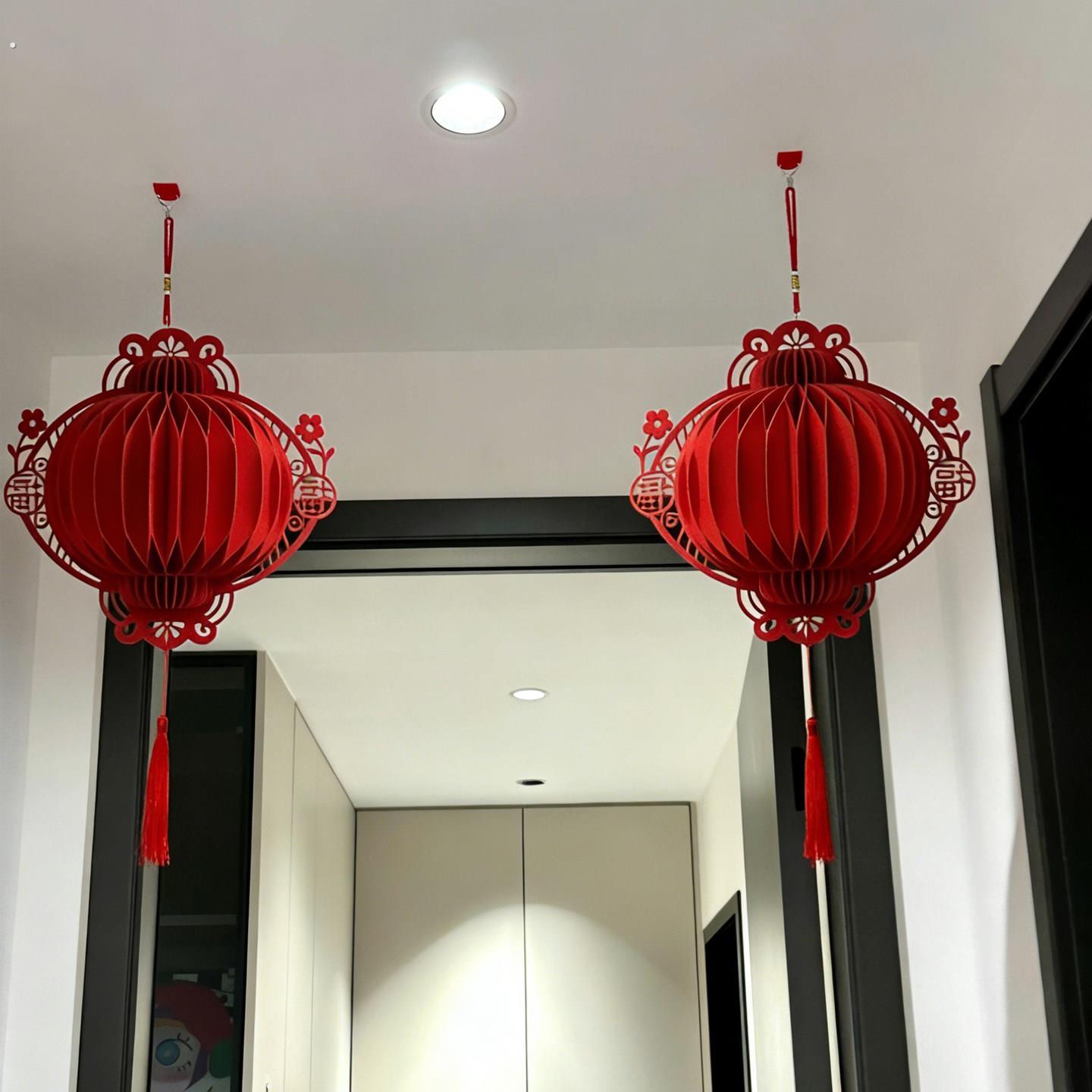 新年灯笼挂饰红色过年装饰挂件马年氛围布置玄关客厅场景2026新款