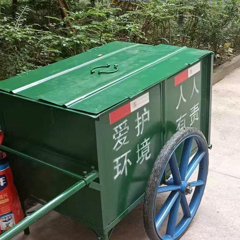 不锈钢手推垃圾车二轮户外环卫清洁清运车物业人力三轮保洁车