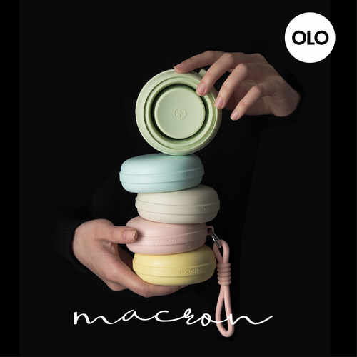 holoholo马卡龙折叠水杯可携式户外旅行随行杯子矽胶压缩环保咖啡