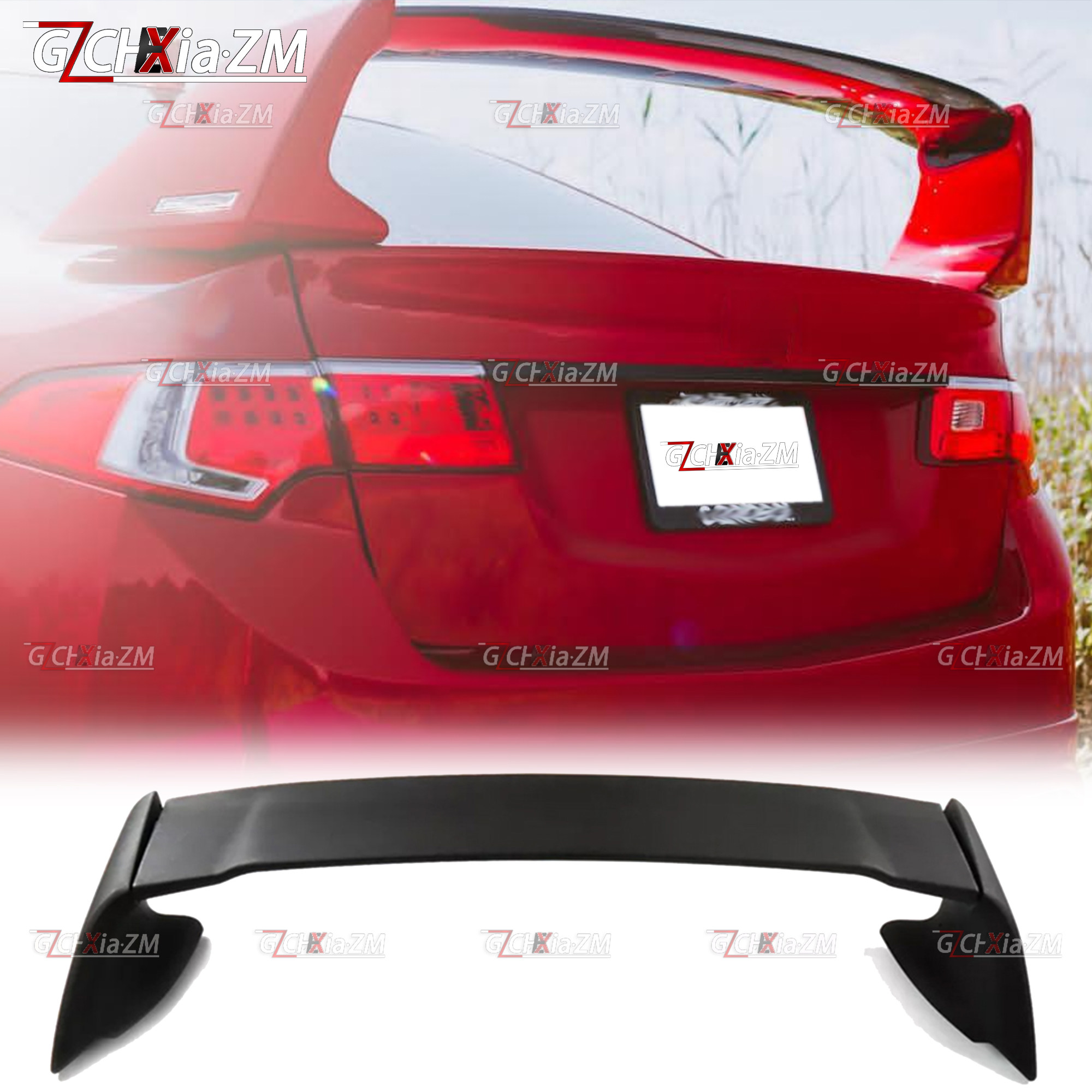 适用于09-14本田思铂睿改装无限款尾翼三段式ABS导流板顶翼跑车翼