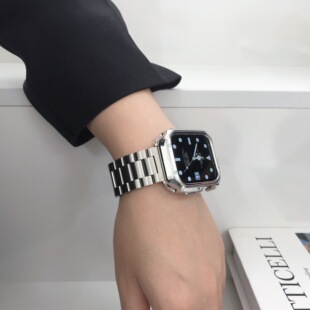 适用苹果手表applewatch不锈钢ultra表带iwatchS10金属表带男女款