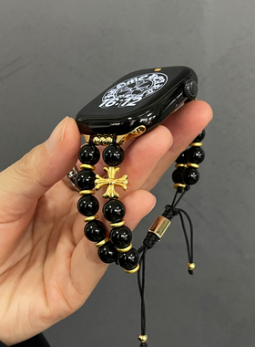 适用苹果手表新中式潮牌手串表带iwatch789珠子表链腕带男女ultra