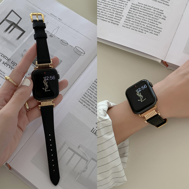 iwatch金属真皮表带高级感女