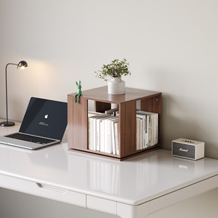 旋转书架桌面置物架学生儿童绘本架小型简易办公桌收纳整理CD架