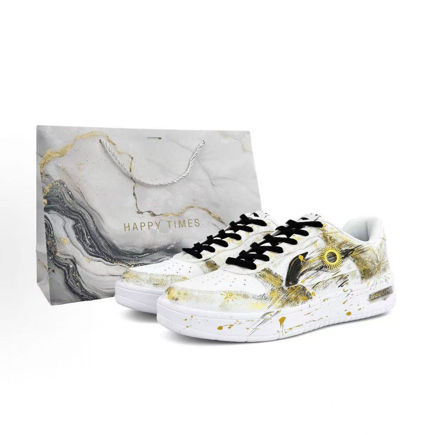 定制球鞋LiNing李宁浮舟 墨羽逐日手绘礼袋款  低帮板鞋 男女同款,运动鞋new,板鞋,淘宝优惠券,粉丝福利购,淘宝优惠卷