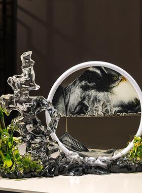 节节高升流沙画摆件轻奢高档客厅玄关电视机柜办公室高级感装饰品