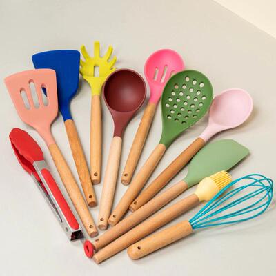 Siliconespoonshovelset,foodclip,eggbeater,12PCS