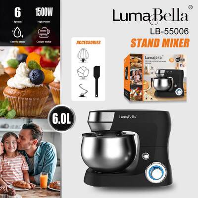 外贸LumaBella55006揉面机家用不锈钢6L搅拌机和面厨师机