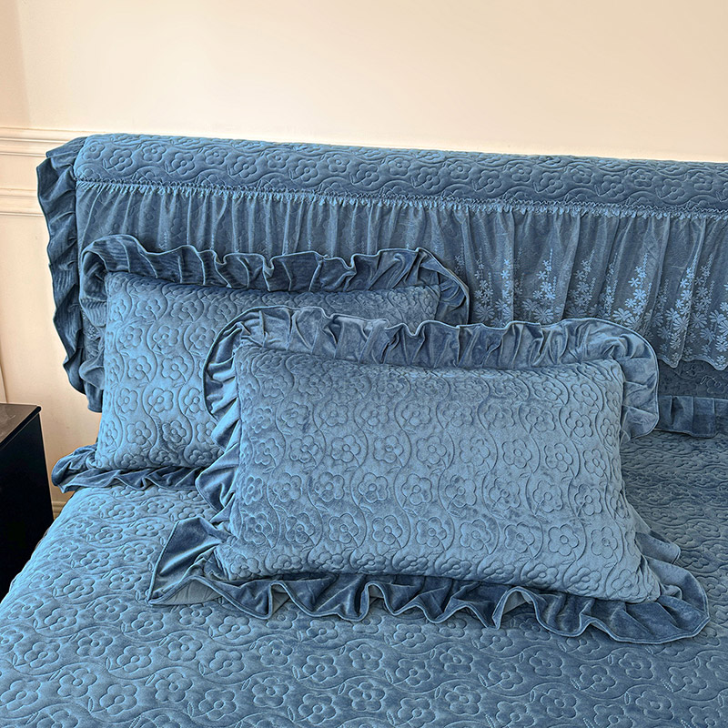 宝宝牛奶绒夹棉枕套一对装枕芯套