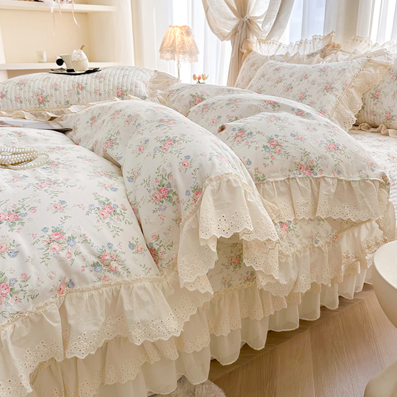 轻奢高级感全棉夹棉床盖款四件套