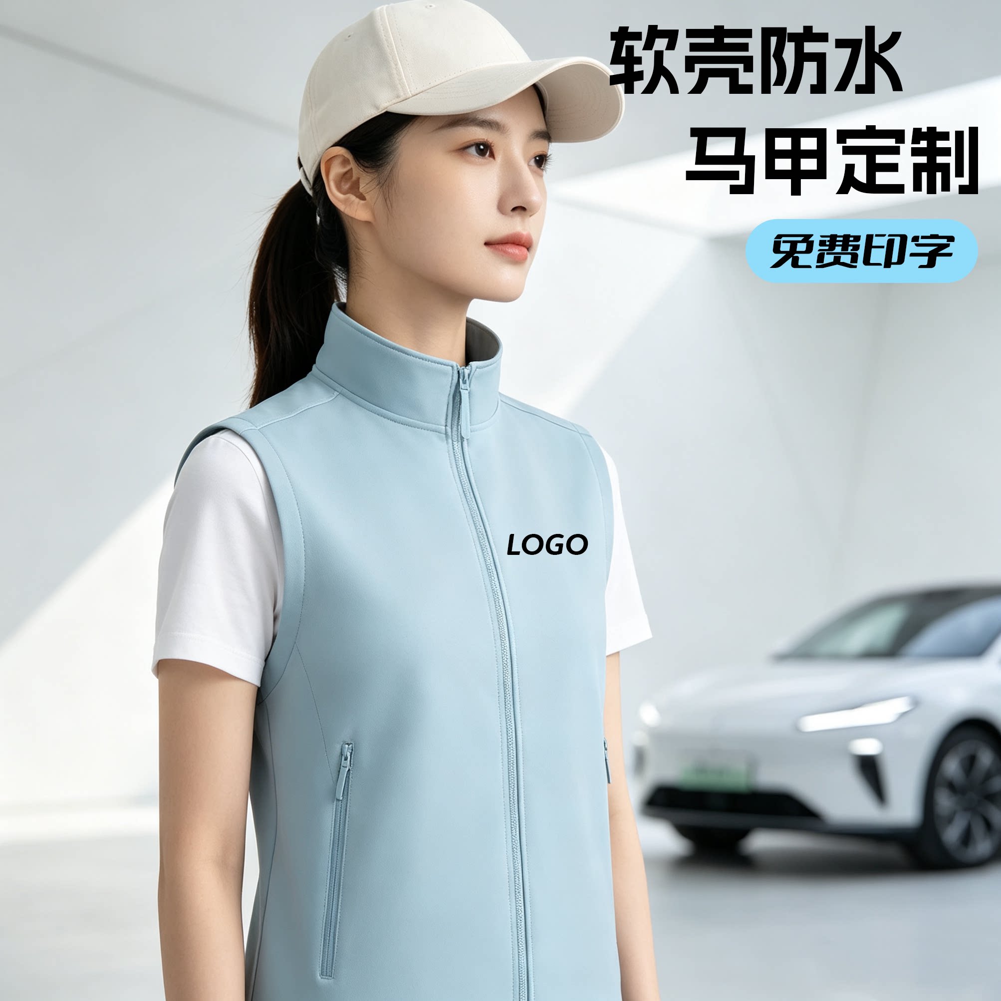 高端防水软壳工装马甲定制印字图片